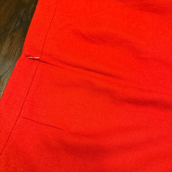 J. Crew NWOT Red 100% Wool Pencil Skirt Classic No. 2 Career Office Midi Vented - Picture 9 of 15